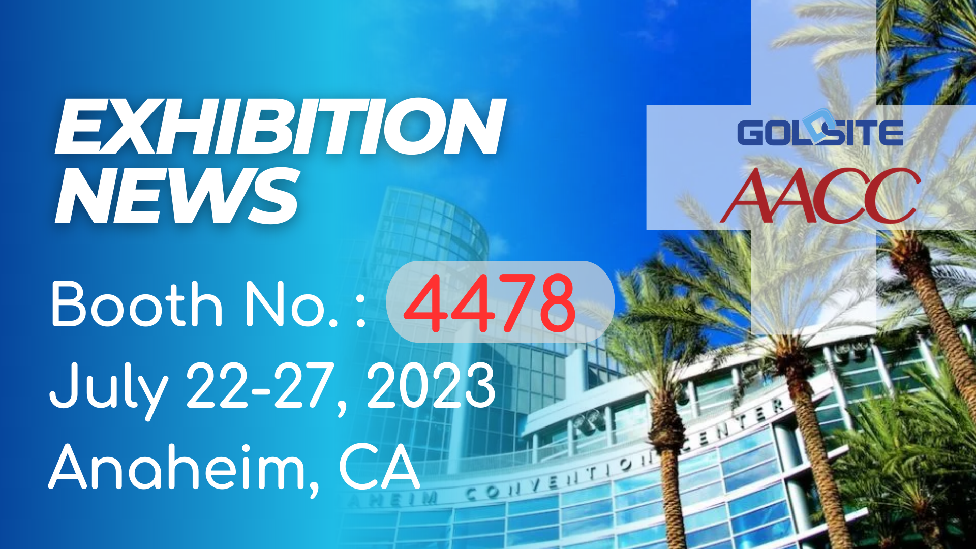 الأحداث القادمة: Goldsite to Explit في AACC 2023 في كاليفورنيا!